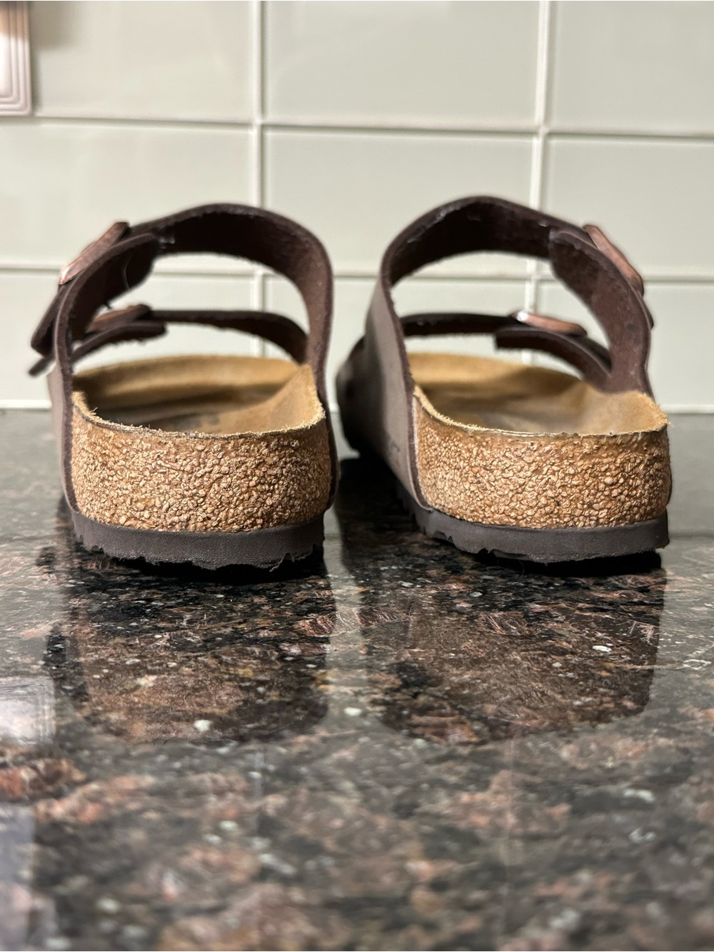 Birkenstock Arizona Two-Strap Sandals in Taupe Brown - Picture 8 of 9